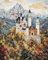 ANSIWEIGO Malen nach Zahlen für Erwachsene,Schloss Neuschwanstein,Deutschland,Ölgemälde-Set auf Leinwand für Erwachsene,Kunstmalerei-Set für die Wanddekoration zu Hause,40x50 cm,mit Rahmen