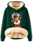 DHYUEN Weihnachts Tshirt Thermo Weihnachtswichtel Weihnachts Sweatshirt Hoodie Gefüttert Pulli Pullover V-Ausschnitt Mode Top Warehouse Deals Angebote Warmes Sport Oberteile Damen（1-Dark Green，3XL）