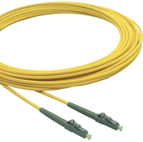 Conectra® - Glasfaser Patchkabel | OS2 | Singlemode | Simplex | LC/APC auf LC/APC | gelb | ideal für FTTH Heimnetzwerke | LWL Lichtwellenleiter Glasfaserkabel (Länge 50 m)