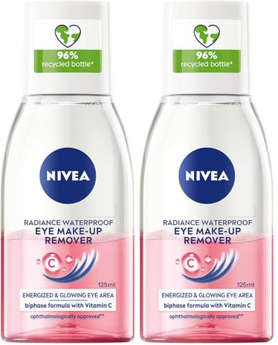 NIVEA Waterproof Eye Make Up Remover Radiance 125ml (Pack of 2)