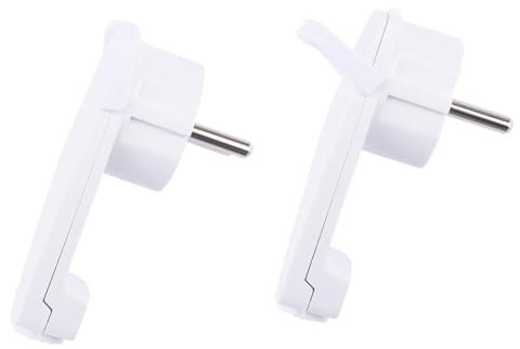 Sirxlevcy 2 Pièces Prise Schuko Coudée Blanche Plate, Prise Plate Schuko 250 V (16 A), Prise Schuko, Prise Schuko Plate, Accessoires de Remplacement de Prise Ue
