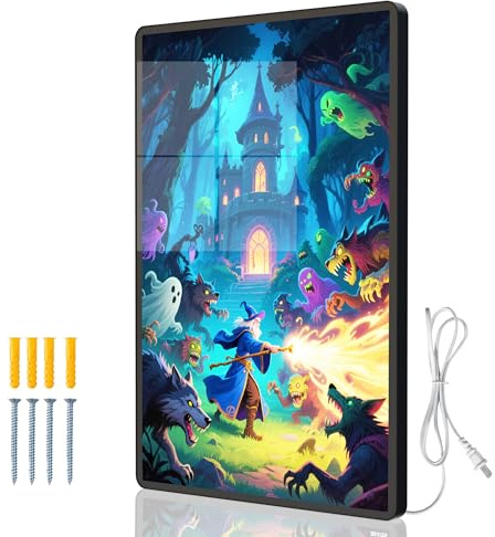 Cjgyz Cadre lumineux LED | Boîte à lumière cinéma 40,6 x 61 cm pour affiches et art mural | Affichage numérique éclairé et panneau publicitaire