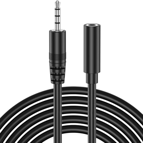 3.5mm Headphone Extension Cable Aux Cord, 3.5mm TRS Male to Female Stereo Extension Cord Adapter, Gold-Plated Audio Aux Jack Extender for Headphones,Car Home Stereos,Samsung,Sony & More,3M