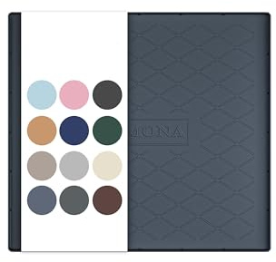 URMONA Alfombrilla Fregadero 48 x 55 cm, Protector Impermeable de Silicona | Borde alto antiderrames, superficie flexible lavable, base estable para armarios de cocina, baños y lavaderos (Gris oscuro)