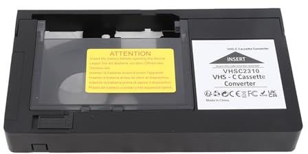 Vvikizy VHS-C-Kassettenadapter, Wiedergabe-Konverter für VHS-C- und S-VHS-Kassetten mit One-Touch-Steuerung, Kompatibel mit Standard-1,2-mm-Kassetten