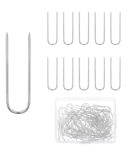 100PCS Sewing U-Pins, Blocking Pins, Double Pointed Fork Pin, U Shaped Quilting Pin for Sewing Needlecraft Quilting Crafts DIY Jewelry Making and Home Decor