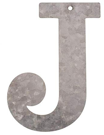 Metall Buchstabe J, verzinkt Höhe 12 cm Alphabet - Initialien