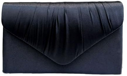 LeahWard Women's Satin Floral Clutch Bags Party Wedding Evening Handbag 8002 (Black)