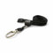 ALG ID Cards® Dragonne de couleur unie avec ouverture de sécurité | Cordon tour de cou noir avec clip en métal | Cordon pour porte-badge (cordon noir)