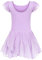 trudge Kinder Ballettkleidung Ballettkleid Mädchen Kurzarm Baumwolle Balletttrikot Ballettanzug Tanzkleid Tanzbody mit Rock Tütü, 160, Lila
