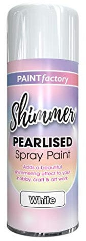 Swan household ® - Shimmer Pearlised Spray Paint - White, Sliver, Lilac, Pink - 400ml (White)