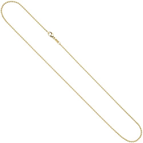 Jobo Damen Goldkette Kugel-Kette aus 14 Karat 585 Gold 1,5 mm 45 cm