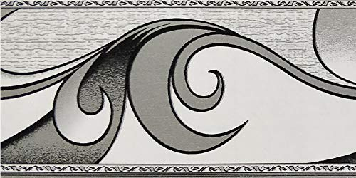 Dundee Deco BD5019 Tapeten Bordüre mit abstraktem Muster, Tapetenbordüre Retro-Design, 10 m x 5 cm, selbstklebend