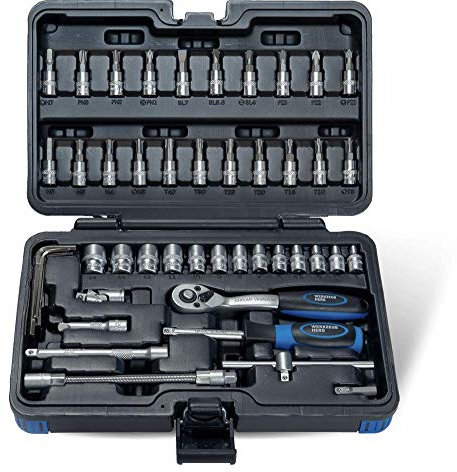Steckschlüssel-Satz 48 teilig 1/4' aus Chrom Vanadium Stahl im WerkzeugHERO Koffer