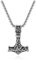 PiercingJak Stainless Steel Thor's Hammer Mjolnir Norse God Mythology Legendary Pendant Necklace Norse Viking Jewelry