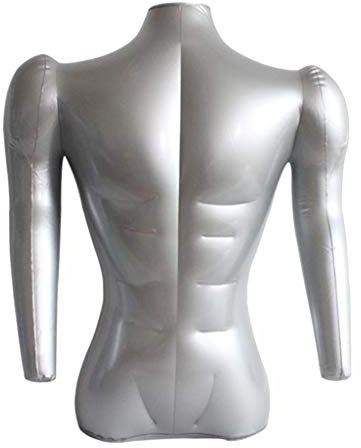 perfk Männliche Schneiderpuppe mit Arme, Aufblasbare Schaufensterpuppe Herrenbüste zum Zeigen von Kleidungen