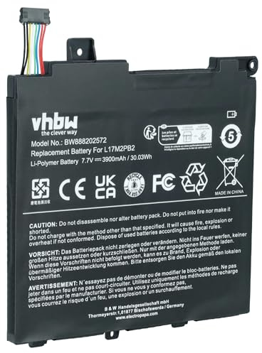 vhbw Akku kompatibel mit Lenovo V130-14IKB-81HQ00EMGE | V130-14IKB-81HQ00ENGE Notebook (3900 mAh, 7,7 V, Li-Polymer)