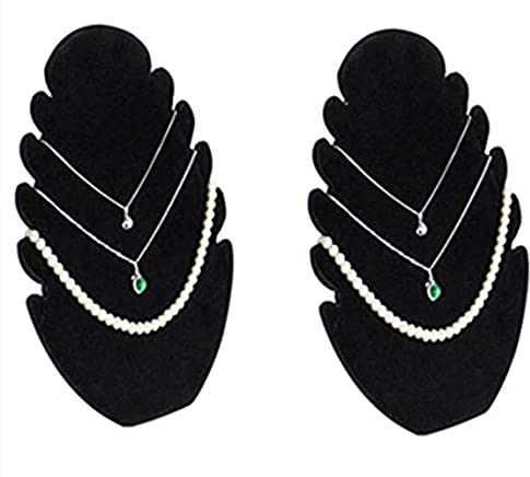 Loopunk 2 PCS Espositore per Collana in Velluto,Porta Collane Espositore da Negozio, portagioie, Porta Organizer per Gioielli Appendere Collane Espositore per Gioielli (Nero)