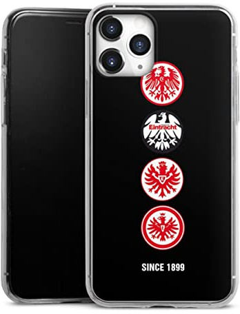 Slim Case kompatibel mit Apple iPhone 11 Pro Silikon Handyhülle transparent Hülle extra dünn Eintracht Frankfurt SGE Fußball