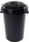 Acan Tradineur - Cubo de basura con tapa y asas metálicas, contenedor de residuos de plástico, papelera, reciclaje, industrial, fabricado en España (Negro, 100 litros, 57 x 74,5 x 52 cm)