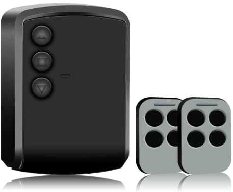 WALLMALL Kit unité universelle pour récepteur, volet roulant, volet roulant, volet et auvents de soleil à 433 Mhz + 2 télécommandes et 3 touches (selles, descentes, arrêt) + entrées photocellules et