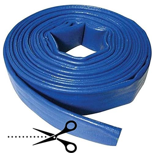 Suinga Manguera Plana para Descarga de Agua 50mm | Corte por Metro | Manguera PVC Azul Bomba de Agua y Piscina | Manguera Layflat 50 mm