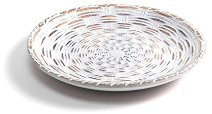CIAL LAMA Plateau Vide-Poches Blanc décapé, Bois 18 cm