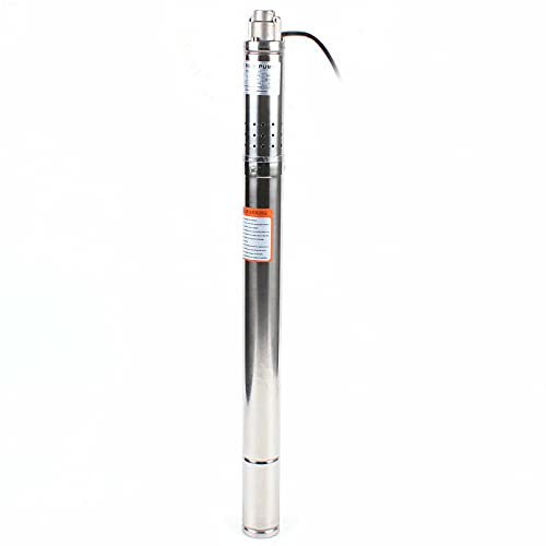 Pompa sommergibile in acciaio inox da 2, pompa sommergibile, pompa per fontana, pompa per acqua da giardino, 370 W, 55 m, 1000 l/h