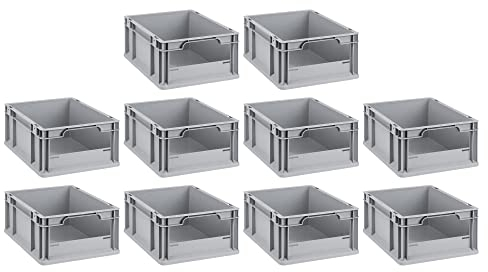 Mega Deal | 10x Proregal Eurobox NextGen Insight | Front offen | HxBxT 17x30x40 cm | Grau