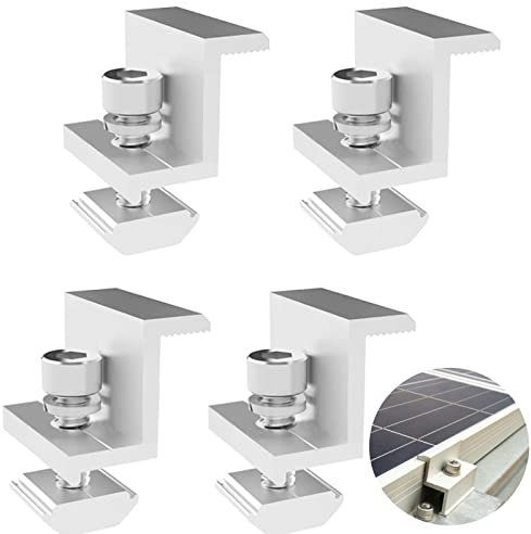 4 pezzi supporto per pannello solare, morsetto terminale solare da 35 mm, morsetto solare per il montaggio di fotovoltaico