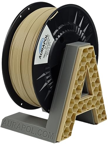 AURAPOL Filament 1.75 PLA mit +/- 0,02 mm Genauigkeit (1kg, hautfarbe/beige) - Biologisch abbaubares 3D Drucker Filament aus PLA - Druckmaterialien kompatibel mit den meisten Druckern