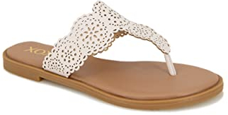 XOXO Damen Miami Flache Sandale, Cremeweiß, 42.5 EU