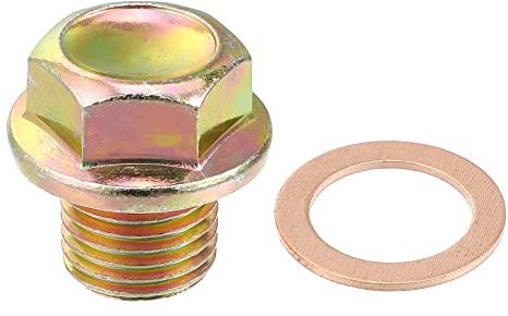 A ABSOPRO Ölablassschraube M14x1,5 Dichtring Für Honda CR-V 97-06 1St | Farbe Bronzeton, Material Stahl, Größe 23x23mm, OE-Nr. 09247-14027, Für Mitsubishi Für Kia Für Chrysler Für Acura Für Mazda