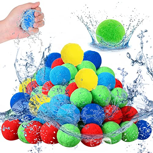 Waldspring Wiederverwendbarer Wasserballon 30 Stück, Wasserbomben Wiederverwendbar, Magic Splashy Balls für Kinder Outdoor, Garten, Strand Wasserschlachten