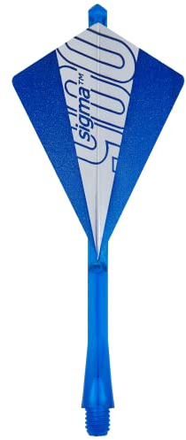 Unicorn Dart-Flights & Schäfte | Sigma Accuracy Pack | Slikstik Medium 72,3 mm Schaft & Sigma 900 Pro 100 Mikron Flight | Blau | 3 Schäfte & 3 Flights