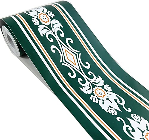5 Meters Self Adhesive Vintage Green Floral Pattern Wallpaper Border Peel Stick Decorative Ceiling Sticker Molding Border