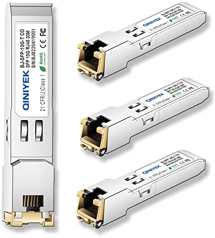 4Pack 1.25/2.5/5/10G SFP+ to RJ45 Transceiver, Copper SFP+ Module, Cat.6a/7, up to 30m, for Cisco SFP-10G-T-S, MikroTik S+RJ10, Ubiquiti UF-RJ45 -10 -10 g Net Gear AXM765, Netgear, TP-Link, Fortinet