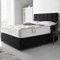 DBZ BEDS Reinforced Double Bed Set 4 FT 6 with 2000 Series Mattress - Black Venice Divan Beds Set with Various Storage Options – 26 Inch Headboard with Chrome Glider Feet (Double)