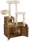 costoffs Litter Box Enclosure with Cat Tree Tower Hidden Cat Washroom Furniture with Cat Condo Wooden Cat Litter Box Enclosure with Door and Holes