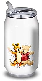 Trinkflasche aus Aluminium – Edelstahl (Thermoskanne 24 Stunden), wiederverwendbar, 330 ml bis 750 ml, Winnie the Pooh and Friends (Dose S, 330 ml, Edelstahl)