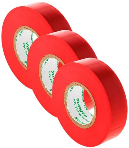 Zenitech Rouleau adhésif 19mm x 20m Rouge (Lot de 3)