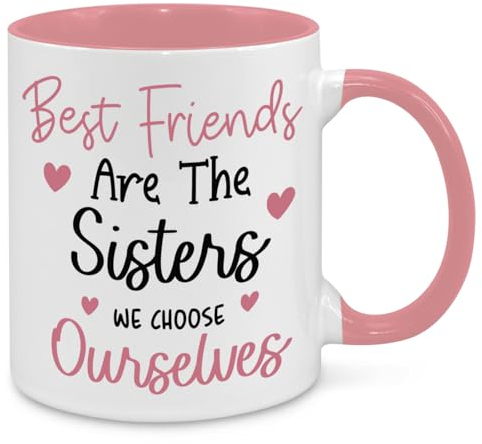 Best Friends are The Sisters We Choose Ourselves - Sentimental Friendship Gift for Women Best Friends Besties BFF Birthday Christmas Thank You Gift Friendaversary (Pink)