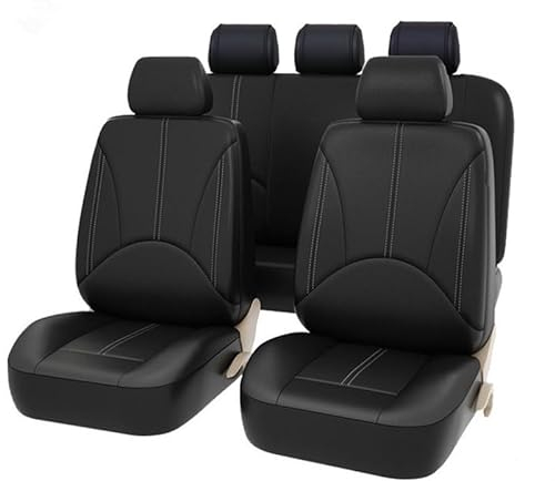 MBROS 9PCS Auto Sitzbezüge Sets für Mercedes-Benz GLK SUV 200 220 CDI 250 260, Universelles Leder Allwetter Wasserdicht Bequem Sitzkissen Protektoren Zubehör,A Black