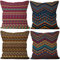 ASDCXZ Boho Kissenbezug 50x50 cm 4er Set, Moderne Gestreifte Geometrische Bauernhaus Braun Sofa Kissenbezüge Kissenhülle Waschbar Polyester Flachs Textil Polster Kopfkissenbezug Kissen Bezug