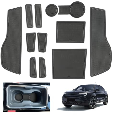 GAFAT Kompatibel mit Opel Mokka B Mokka-e 2021-2024 2025 Antirutschmatten, 2025 Facelift Mokka e Gummimatten rutschfest Non-Slip, Mittelkonsole Türnaht Matten, Mokka B Zubehör (Schwarz)