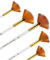 5 Pcs Fan Paint Brush Set, Acrylic Paint Brushes with Long Wood Handles Anti-Shedding Nylon Hair Painting Brush for Acrylic Painting, Oil Watercolor Painting
