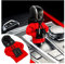 CGEAMDY 2 Stück Auto Schaltknauf Abdeckung, Auto Hoodie Schaltknauf, Hoodie Pulli für Gangschaltung, Schalthebel Schaltknauf Hoodie für Auto Dekoration(Rot+Schwarz)