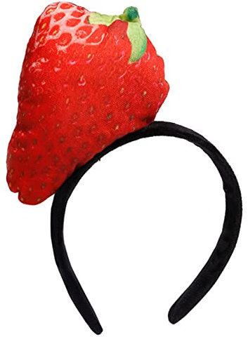 Haarreif mit Obst und Gemüse, lustiger Kopfschmuck, Haarreifen für Strände, Themenparty, für Frauen und Mädchen, Halloween, Haarschmuck, Obst und Gemüse, erdbeere