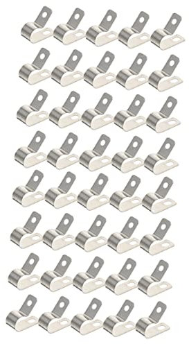 40 Pcs R Type Cable Clamp Fasteners Cable Organizers and Fixator Buckles for Wire Management