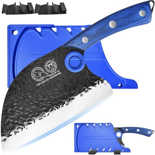 XYJ forgiato coltello da cuoco serbo, acciaio ad alto tenore di carbonio, lama ultra affilata coltello da macellaio per la cucina, campeggio all'aperto, carne Cleaver per il taglio della carne